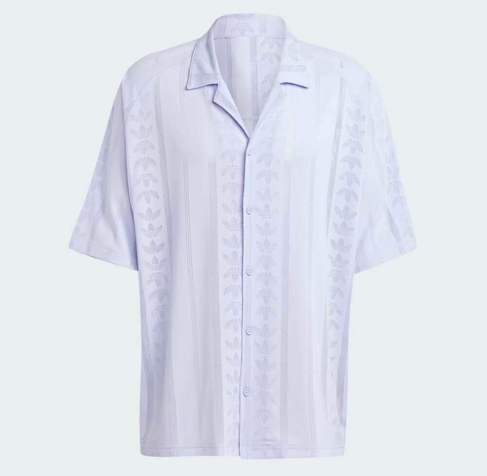 Adidas Originals Fashion Mesh Short Sleeve Shirt Violet Tone Size S